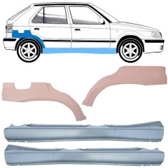 Reparaturblech Schweller + Kotflügel hinten für Skoda Felicia 1994-2001 / Links+Rechts / Satz 10108