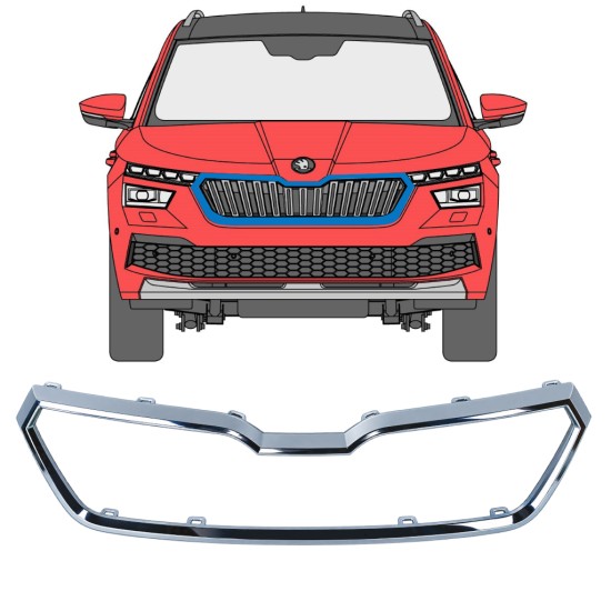 Kühlergrillrahmen für Skoda Kamiq 2019-2023 17226