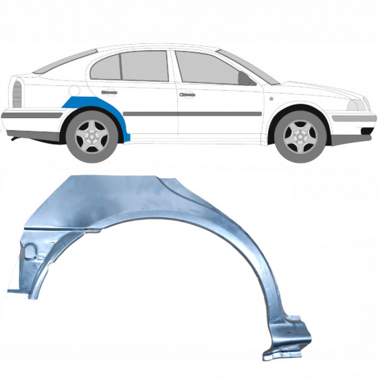 SKODA OCTAVIA 1996-2010 RADLAUF REPARATURBLECH / RECHTS