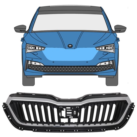 Kühlergrill für Skoda Scala 2019- 17229