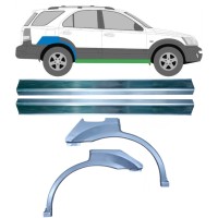 Reparaturblech Schweller + Kotflügel hinten für Kia Sorento 2002-2009 / Links+Rechts / Satz 10696