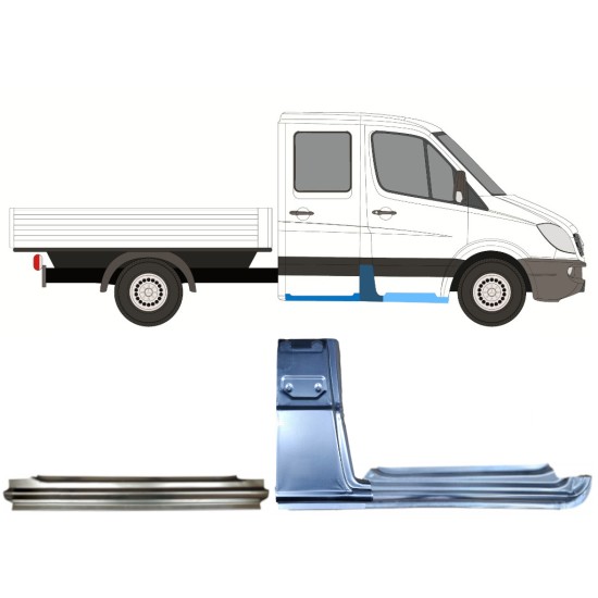 Reparaturblech-Set für Mercedes Sprinter 2006-2018 / Rechts / Doppelkabine / 14780 Reparaturblech-Set für Mercedes Sprinter 2006-2018 / Rechts / Doppelkabine / 14780