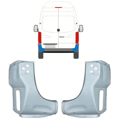 Reparaturblech Ecke hinten für Volkswagen Crafter 2005-2017 / Links+Rechts 15507