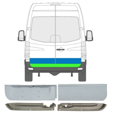 Reparaturblech hintere Tür für Mercedes Sprinter 2006-2018 / Links+Rechts / Satz 6050