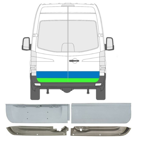 Reparaturblech hintere Tür für Volkswagen Crafter 2005-2017 / Links+Rechts / Satz 14386