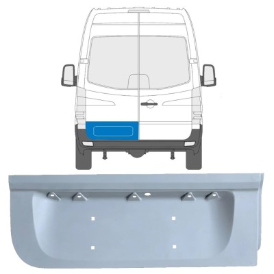Reparaturblech niedrige hintere Tür für Mercedes Sprinter 2006-2018 / Links 17168