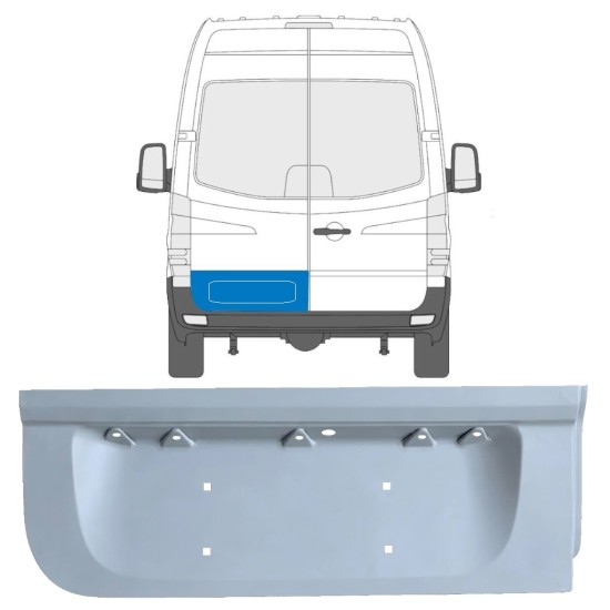 Reparaturblech niedrige hintere Tür für Volkswagen Crafter 2005-2017 / Links 17172