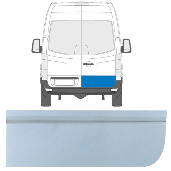 Reparaturblech niedrige hintere Tür für Volkswagen Crafter 2005-2017 / Rechts 17173