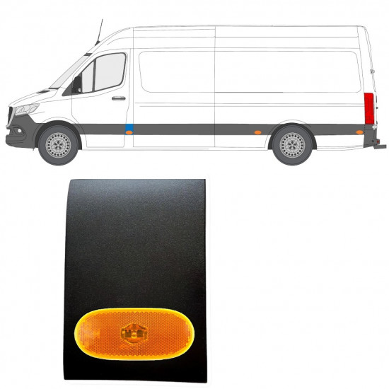Seitenleiste der B-Säule mit Lampe für Mercedes Sprinter 2018- / Links / Satz 12963