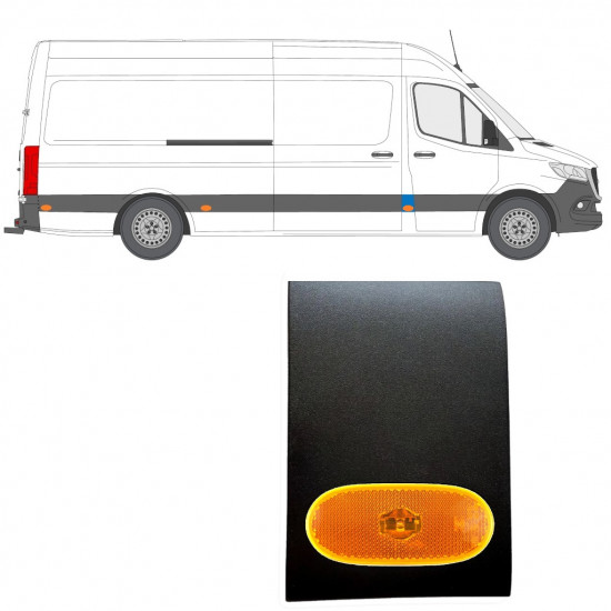 Seitenleiste der B-Säule mit Lampe für Mercedes Sprinter 2018- / Rechts / Satz 12962