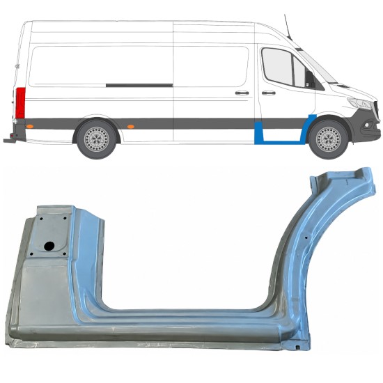 Reparaturblech Schweller + vorderer Kotflügel für Mercedes Sprinter 2018- / Rechts 17090