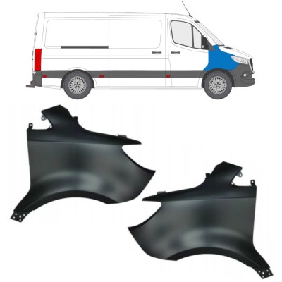 Vorne Kotflügel für Mercedes Sprinter 2018- / Links+Rechts / Satz 14941