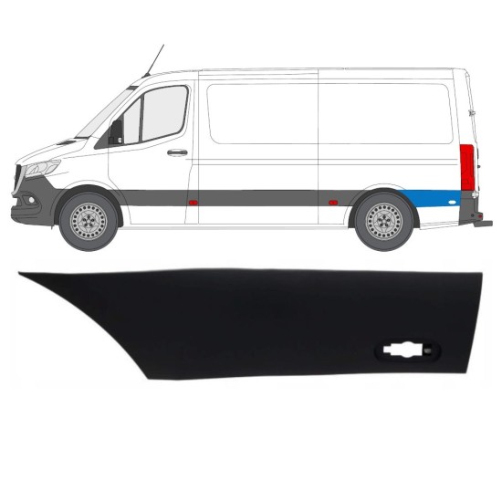 Seitenleiste hinterer Kotflügel hinter dem Rad für Mercedes Sprinter 2018- / Links 16645