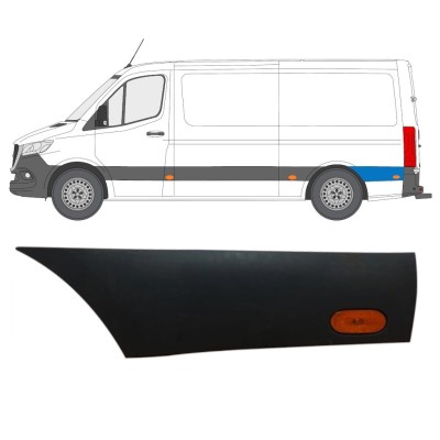 Seitenleiste hinterer Kotflügel hinter dem Rad mit Lampe für Mercedes Sprinter 2018- / Links / Satz 16647