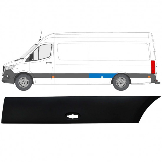 Seitenleiste Kotflügel hinten für Mercedes Sprinter 2018- / Links 12935