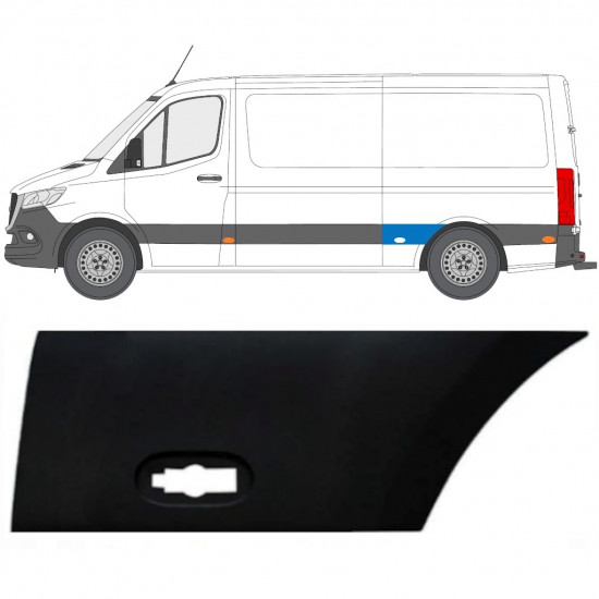 Seitenleiste Kotflügel hinten für Mercedes Sprinter 2018- / Links 12937