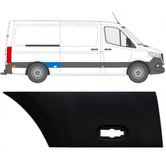 Seitenleiste Kotflügel hinten für Mercedes Sprinter 2018- / Rechts 12936