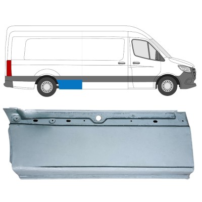 Reparaturblech unteres Teil hinterer Kotflügel für Mercedes Sprinter 2018- / Rechts 16063