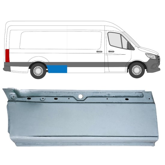 Reparaturblech unteres Teil hinterer Kotflügel für Mercedes Sprinter 2018- / Rechts 16063