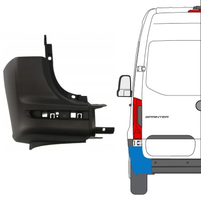 Ecke hinterer Stoßstange für Mercedes Sprinter 2018- / Links 14944
