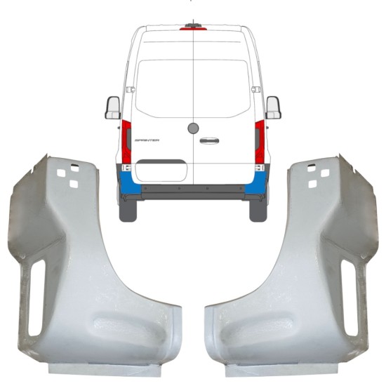 Reparaturblech Ecke hinten für Mercedes Sprinter 2018- / Links+Rechts / Satz 14653
