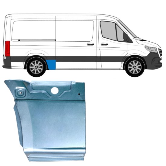 Reparaturblech Kotflügel hinten für Mercedes Sprinter 2018- / Rechts 17276