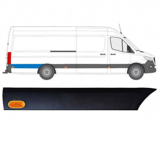 Seitenleiste hinterer Kotflügel mit Lampe für Mercedes Sprinter 2018- / Rechts / Satz 12970