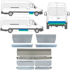 Reparaturblech innen + außen Tür für Mercedes Sprinter 2006-2018 / Links+Rechts / Satz 11318