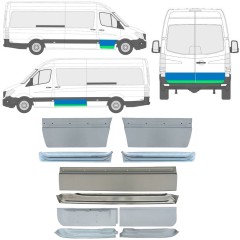 Reparaturblech innen + außen Tür für Mercedes Sprinter 2006-2018 / Links+Rechts / Satz 11319
