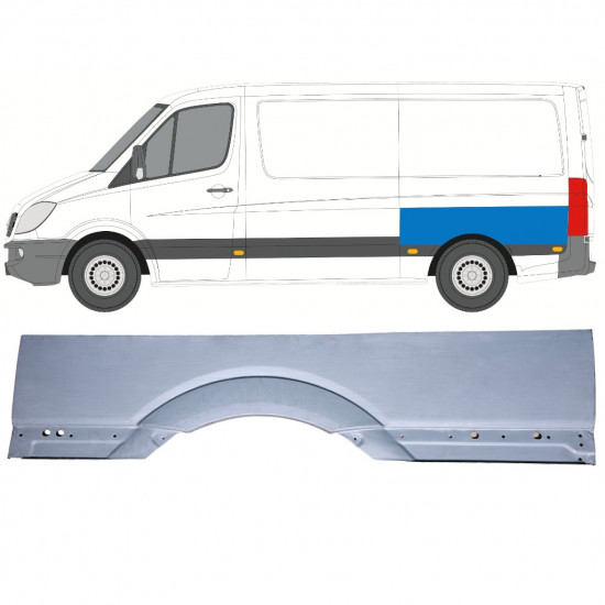 Reparaturblech großer hinterer Kotflügel für Mercedes Sprinter 2006-2018 / Links 12973