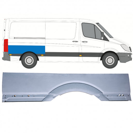 Reparaturblech großer hinterer Kotflügel für Mercedes Sprinter 2006-2018 / Rechts 12972