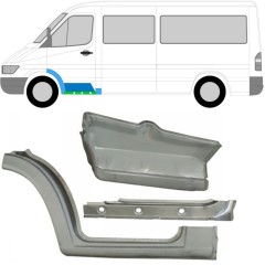 Reparaturblech Innen-Schweller + Kotflügel + vorderer Tritt für Mercedes Sprinter 1995-2006 / Links / Satz 10522