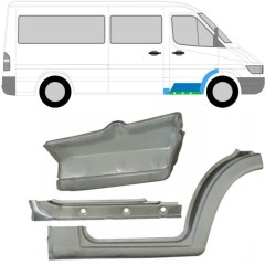 Reparaturblech Innen-Schweller + Kotflügel + vorderer Tritt für Mercedes Sprinter 1995-2006 / Rechts / Satz 10521