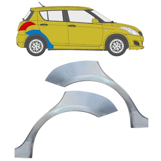 Reparaturblech Kotflügel hinten für Suzuki Swift 2010-2017 / Links+Rechts / Satz 16366