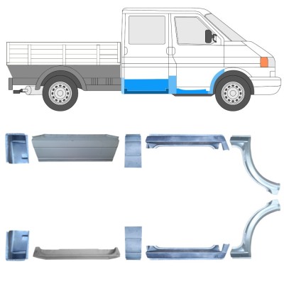 Reparaturblech-Set für Volkswagen Transporter T4 1990-2003 / Links+Rechts / 16914