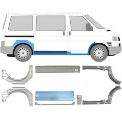 Reparaturblech Schweller + vorderer + hinterer Kotflügel für Volkswagen Transporter T4 1990-2003 / Satz 5983