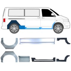 Reparaturblech Schweller + Kotflügel hinten für Volkswagen Transporter T5 2003-2015 / Satz 11536