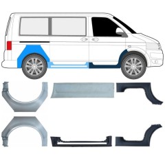 Reparaturblech Schweller + Kotflügel hinten für Volkswagen Transporter T5 2003-2015 / Satz 11534