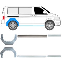 Reparaturblech Schweller + Kotflügel hinten für Volkswagen Transporter T5 2003-2015 / Satz 11535