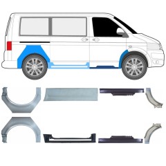 Reparaturblech Schweller + Kotflügel hinten für Volkswagen Transporter T5 2003-2015 / Satz 11533