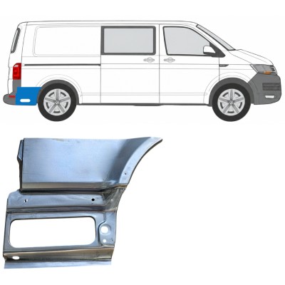 Reparaturblech unterer Teil des hinteren Kotflügels hinter dem Rad für Volkswagen Transporter T6 2015-2024 / Rechts 17200