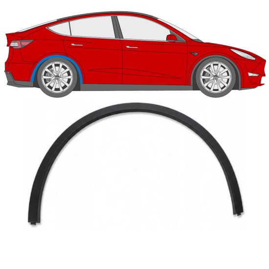 Seitenleiste Kotflügel hinten für Tesla Model Y 2020-2025 / Rechts 17290
