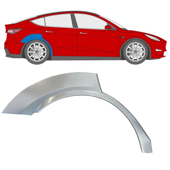 Reparaturblech Kotflügel hinten für Tesla Model Y 2020- / Rechts 16376