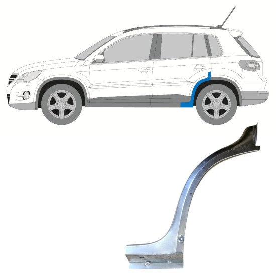 Reparaturblech vorderes Teil Kotflügel hinten für Volkswagen Tiguan 2007-2016 / Links 15784