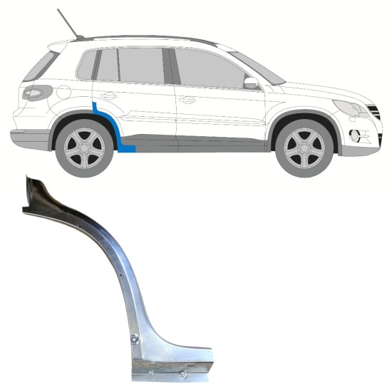Reparaturblech vorderes Teil Kotflügel hinten
