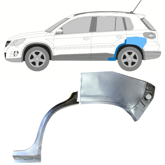 Reparaturblech Kotflügel hinten für Volkswagen Tiguan 2007-2016 / Links / Satz 15788