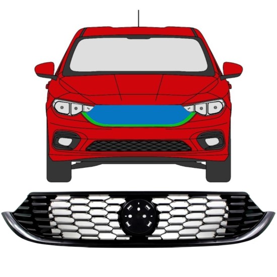 Kühlergrill für Fiat Tipo 2016- / Satz 7531