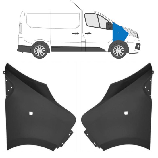 Vorne Kotflügel für Renault Trafic 2014- 2014-2021 / Links+Rechts / Satz 17103
