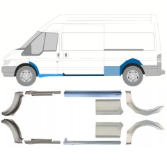 Reparaturblech Schweller + Kotflügel hinten für Ford Transit 2000-2013 / Satz 12677