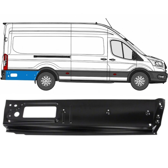 Reparaturblech hinterer Kotflügel hinteres Teil für Ford Transit 2014- 2014-2026 / Rechts 17088